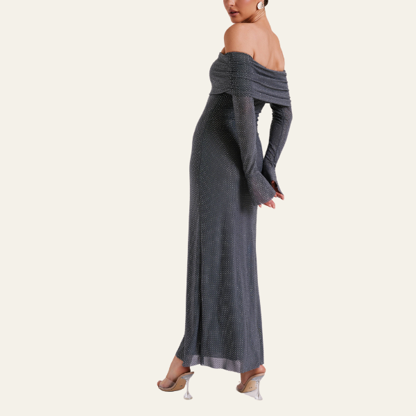 The Lisbon Off-Shoulder Evening Maxi Dress