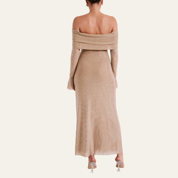 The Lisbon Off-Shoulder Evening Maxi Dress