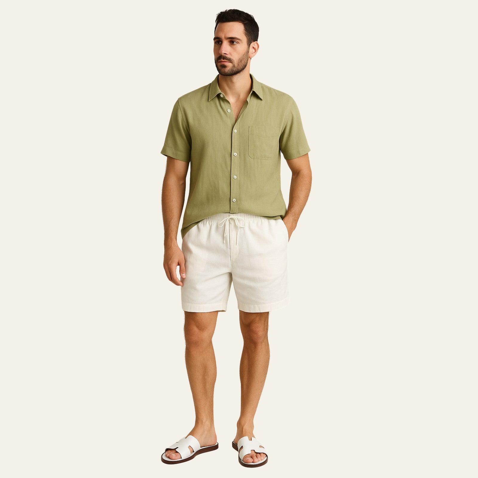 The Riviera Linen Set White