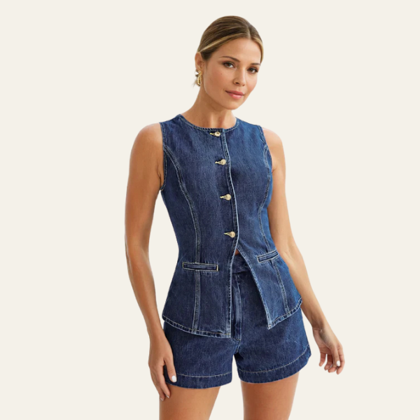 The Milan Denim Tailored Set