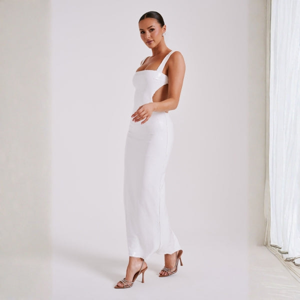 The Capri Cutout-Sequin Maxi Dress
