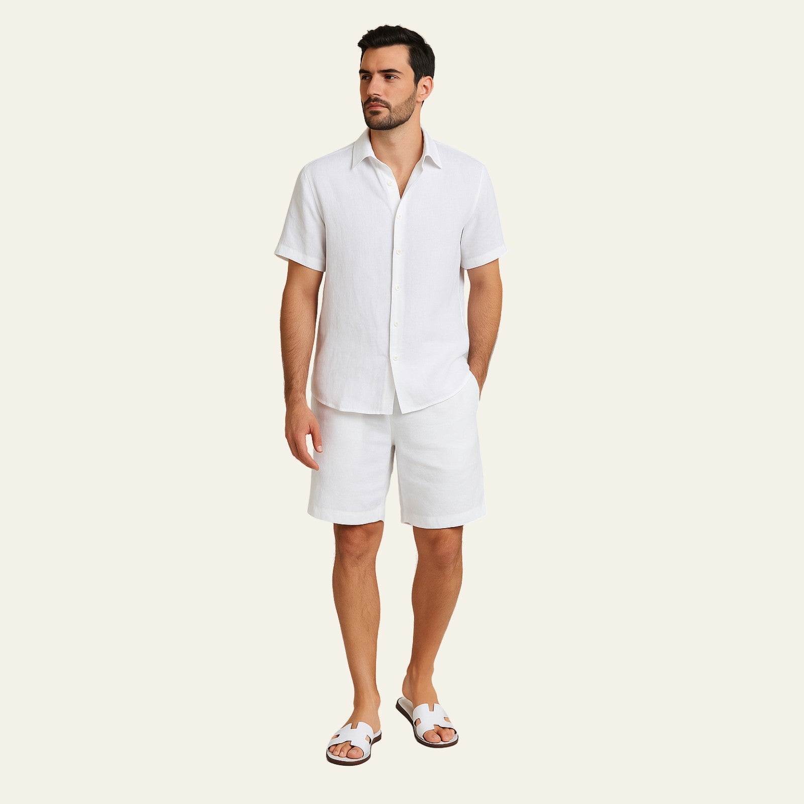 The Riviera Linen Set White