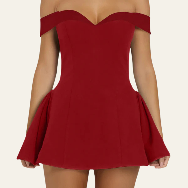 The Paris Structured Off-Shoulder Mini Dress
