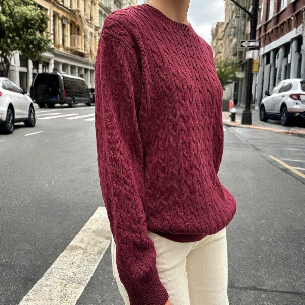 The Hudson Cable-Knit Crewneck Sweater