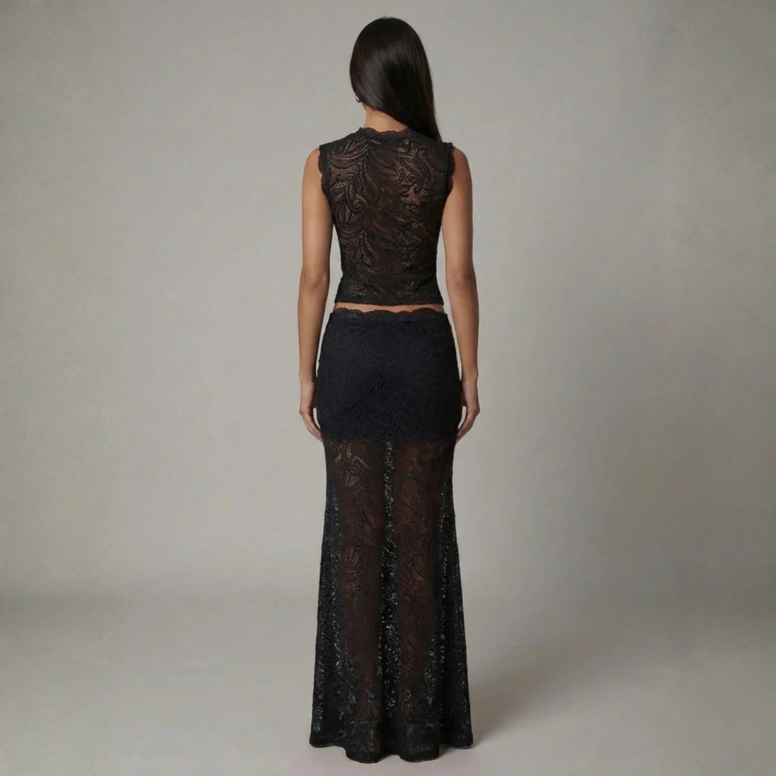 The Marbella Delicate Lace-Inspired Maxi Set
