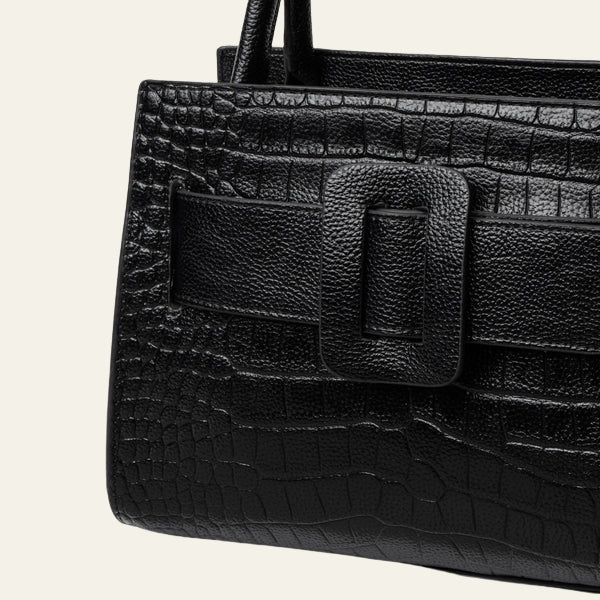 The Florence Buckle-Front Top-Handle Tote