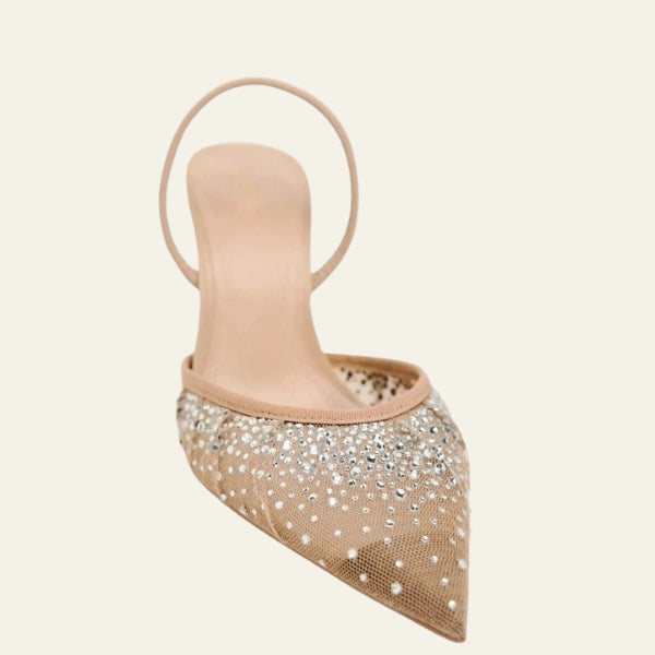 The Capri Mesh-Crystal Heels
