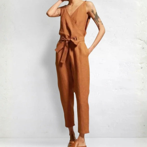 The Kyoto Belted V-Neck Jumpsuit