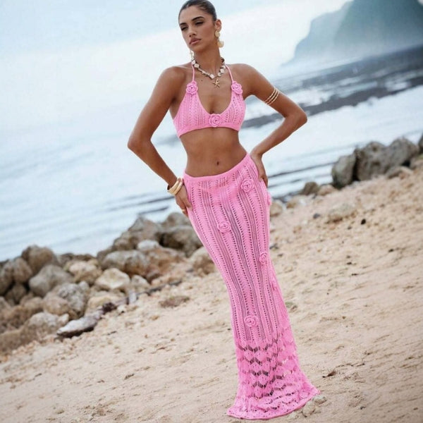The Amalfi Textured-Knit Maxi Set
