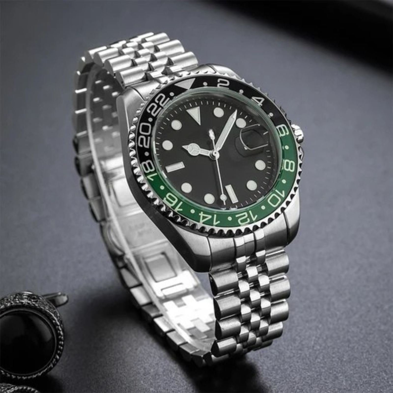 The Monaco Stainless Steel GMT Watch