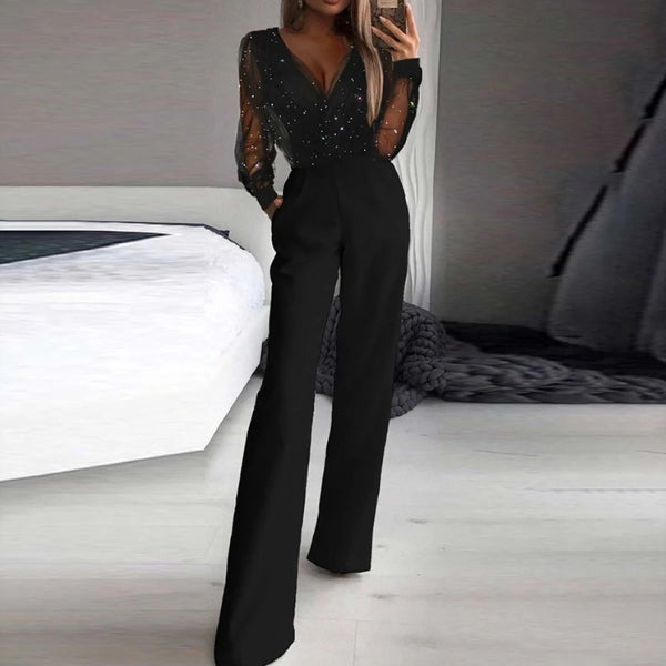The Midnight Shimmer Mesh Jumpsuit
