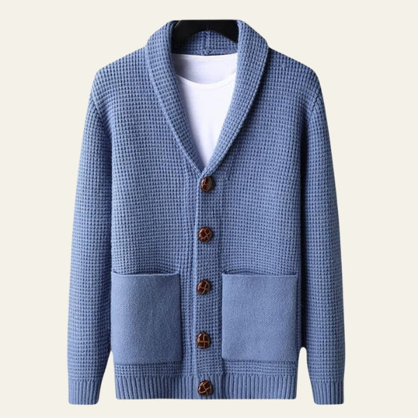 The Kyoto Waffle-Knit Shawl Cardigan