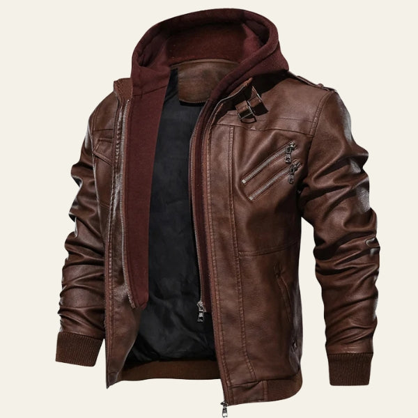 The Oslo Hooded Leather Jacket
