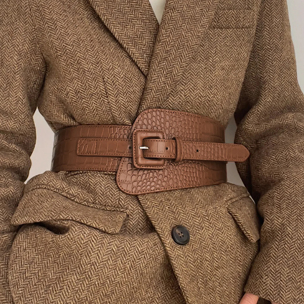 The Arden Croc-Texture Buckle Belt