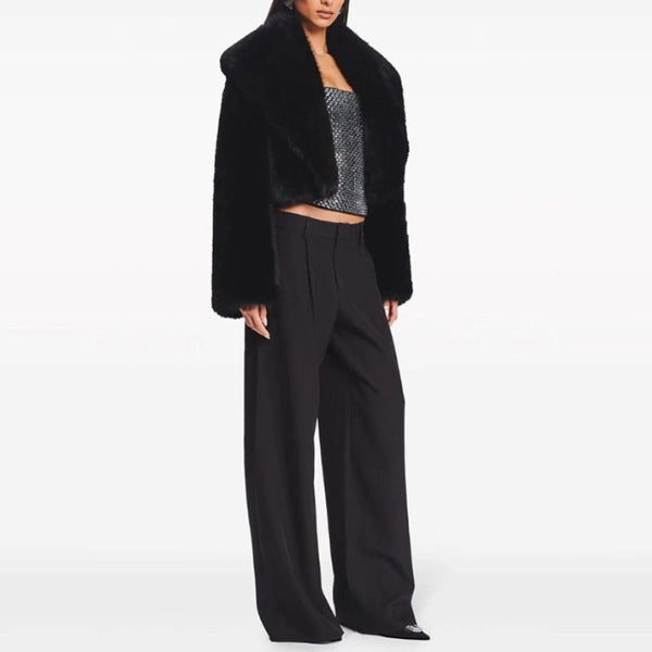 The Bordeaux Oversized Faux-Fur Jacket