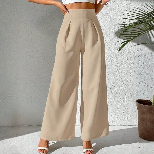 The Capri Pleated Wide-Leg Trousers