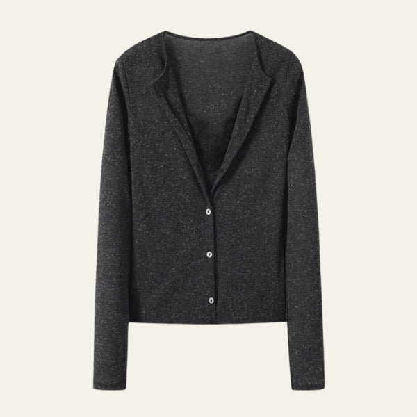 The Paris Lace-Trim Button Cardigan