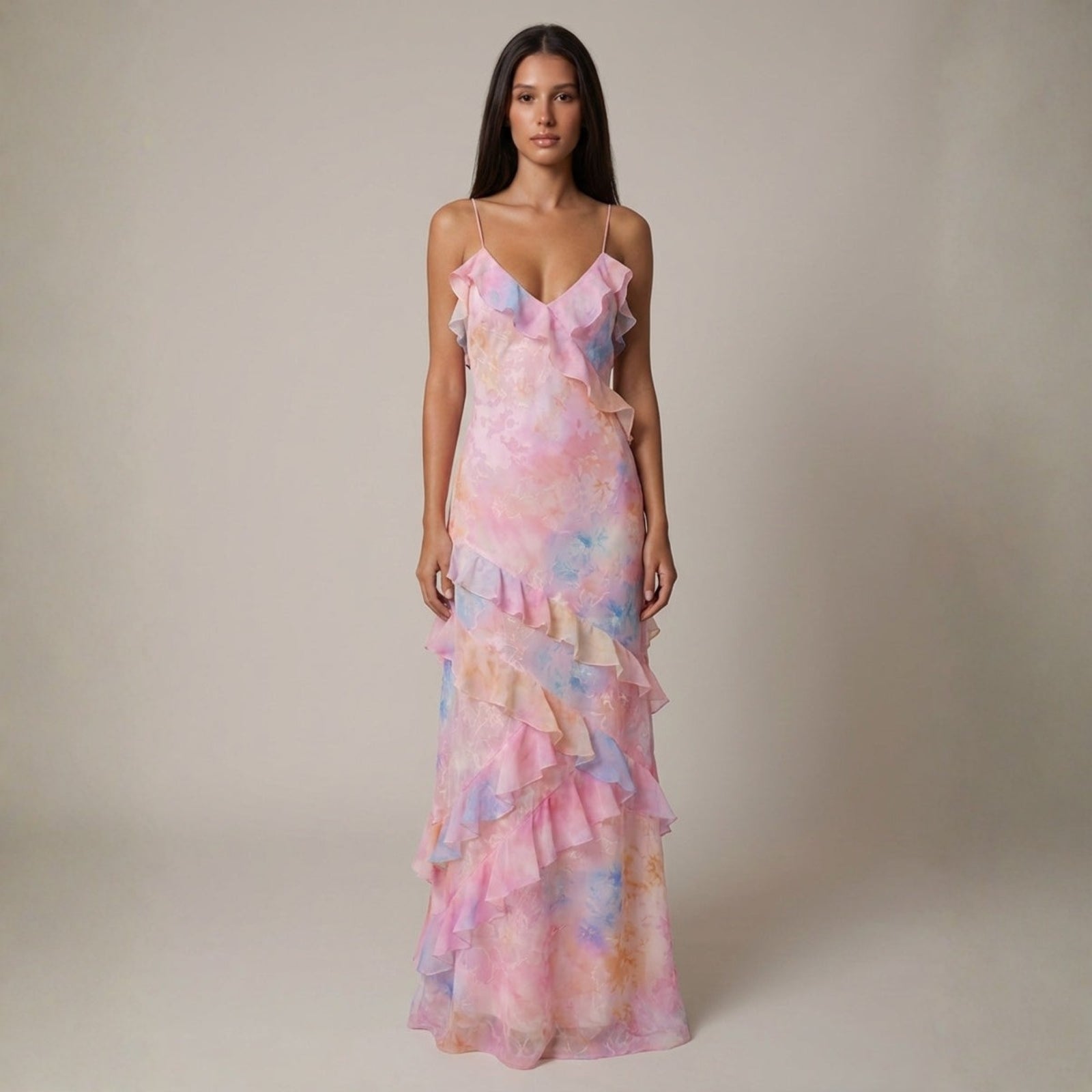 The Marbella Ruffle Tiered Maxi Dress