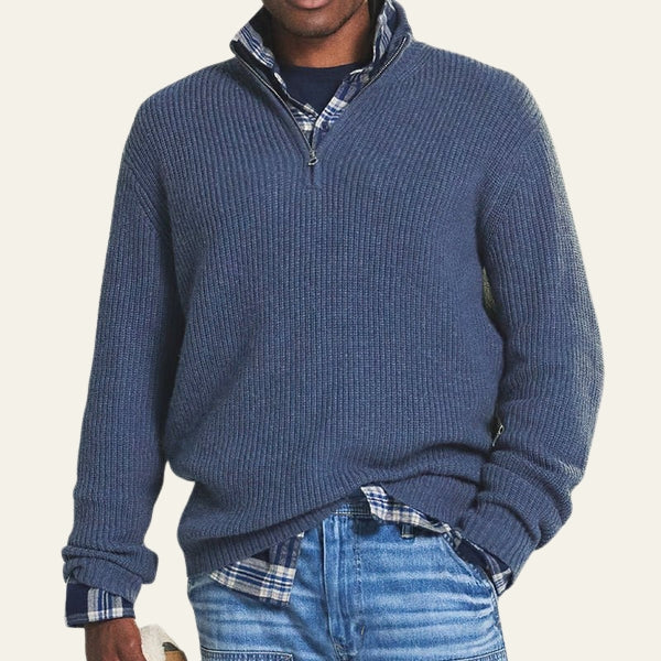 The Highland Ribbed Quarter-Zip Knit