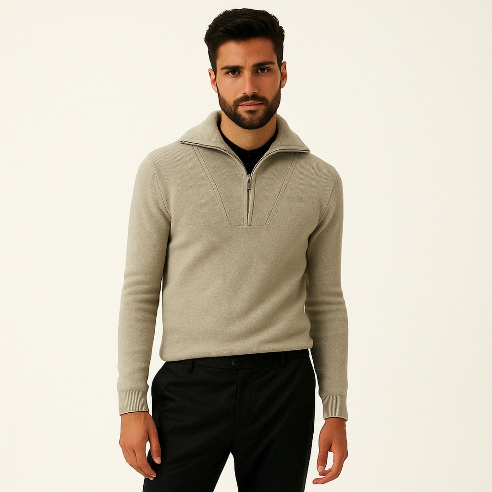 The Verbier Cashmere Quarter Zip Sweater