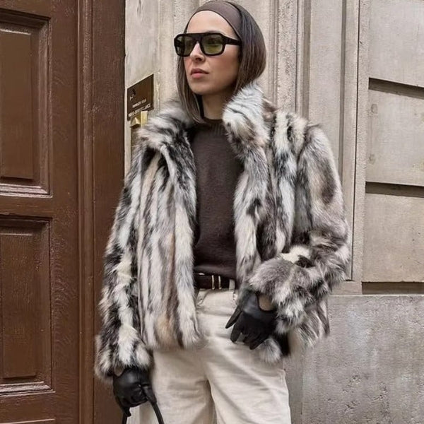 The Soho Cropped Plush Faux-Fur Jacket