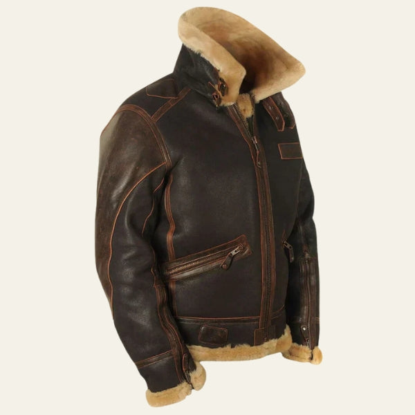 The Maverick Shearling-Collar Aviator Jacket