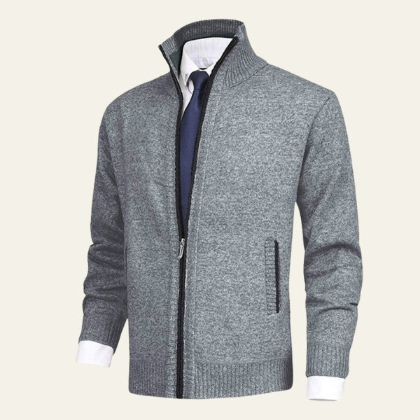 The Verona Zip-Front Knit Cardigan