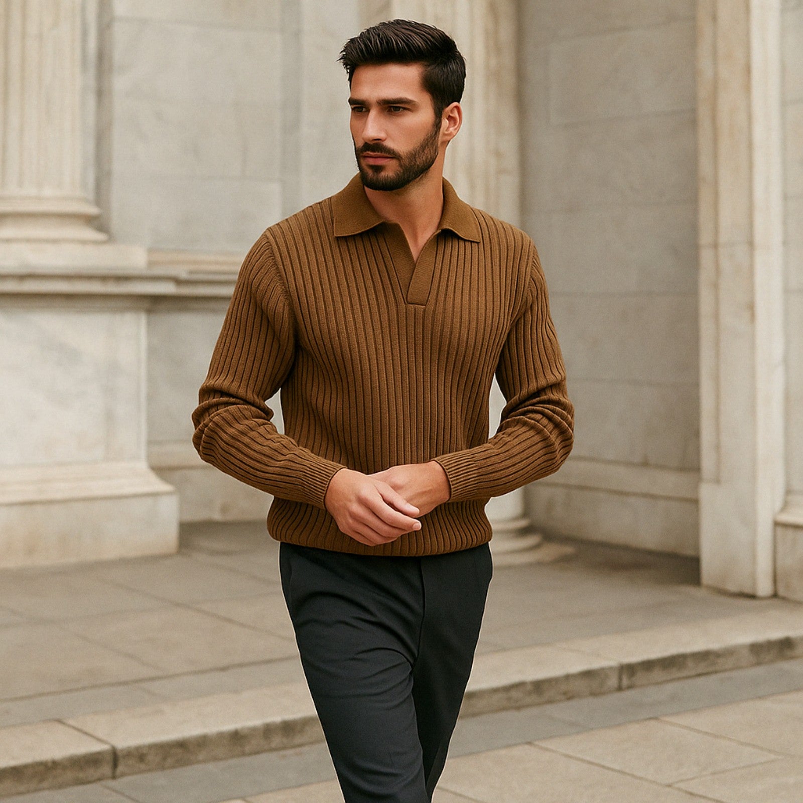 The Rothschild Wool Ribbed Polo