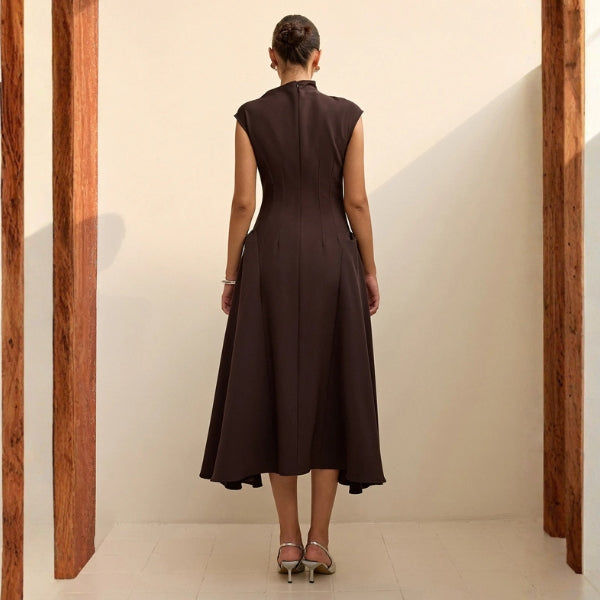 The Firenze Drape-Detail Midi Dress