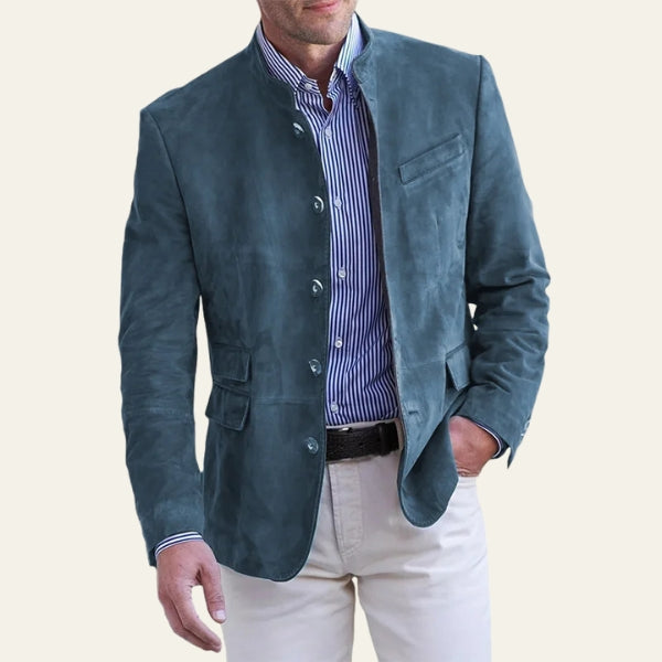 The Verona Soft-Suede Effect Stand-Collar Jacket