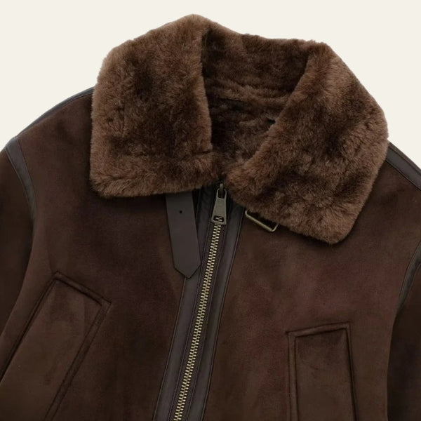 The Aspen Faux-Shearling Collar Bomber Jacket