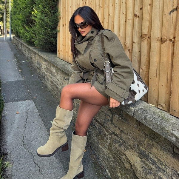 The Savoy Belted High-Neck Utility Jacket