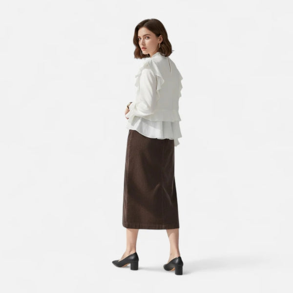 The Milan Corduroy Midi Skirt