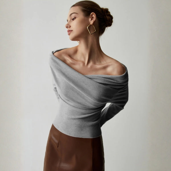 The Verona Draped Off-Shoulder Knit Top