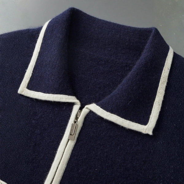 The Monaco Merino Wool Zip Cardigan