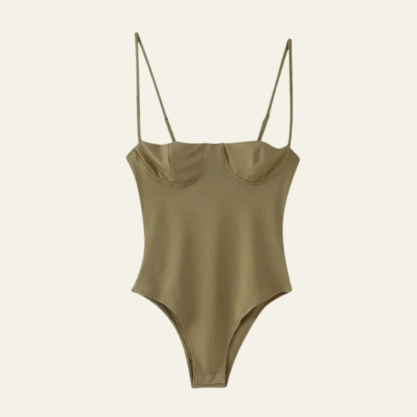 The Milano Satin Corset-Style Bodysuit