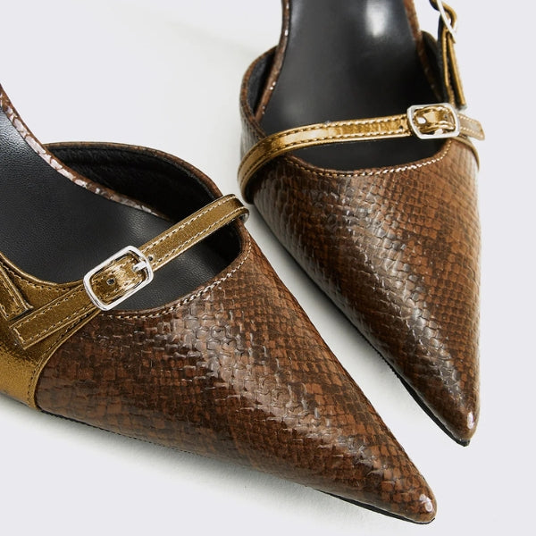 The Verona Buckled Strap Pointed Heels