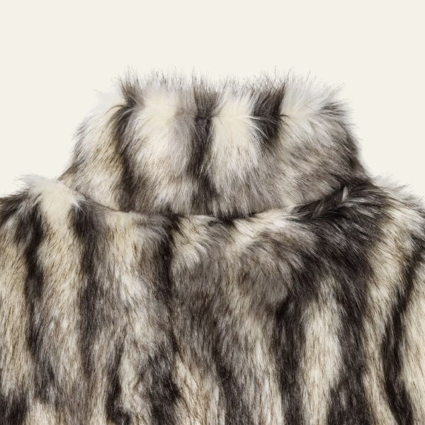 The Milan Striped Faux-Fur Coat