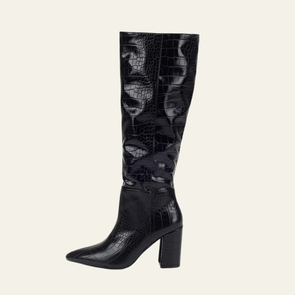 The Milan Croc-Embossed Knee-High Boots