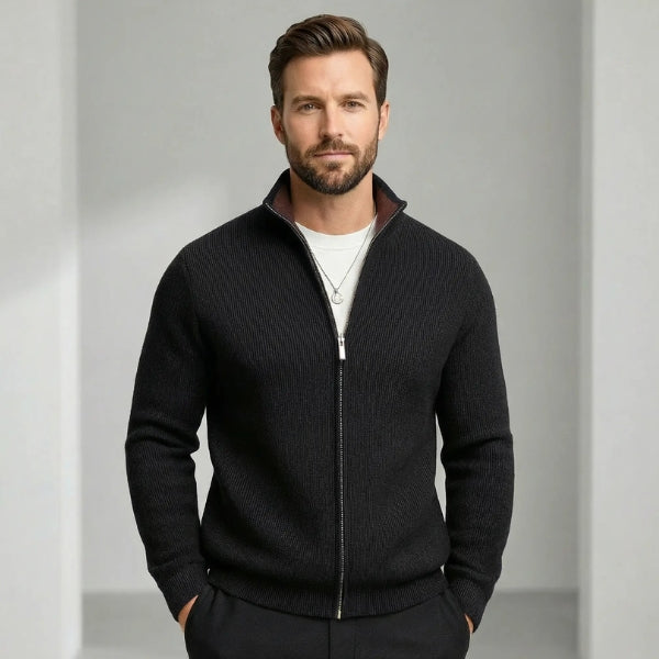 The Monaco Ribbed Zip Cardigan