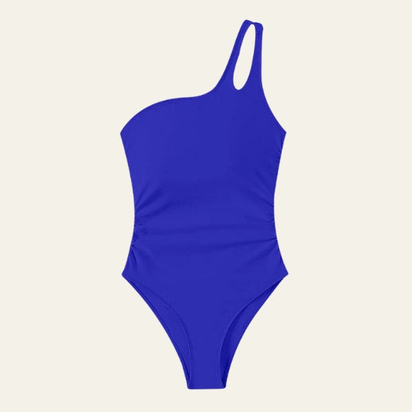 The Capri Ruched One-Shoulder Swimsuit