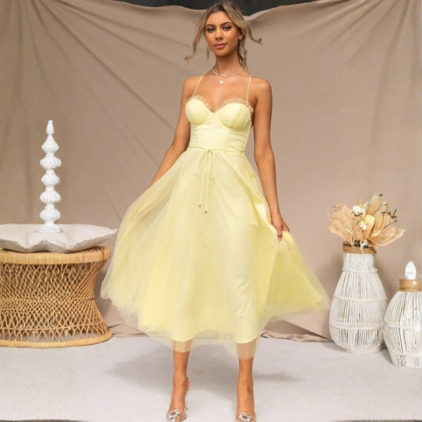 The Verona Tulle Corset Midi Dress