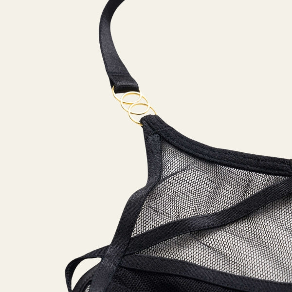 The Verona Mesh Cut-Out Lingerie Set