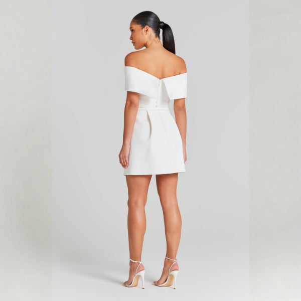 The Amalfi Belted Off-Shoulder Mini Dress