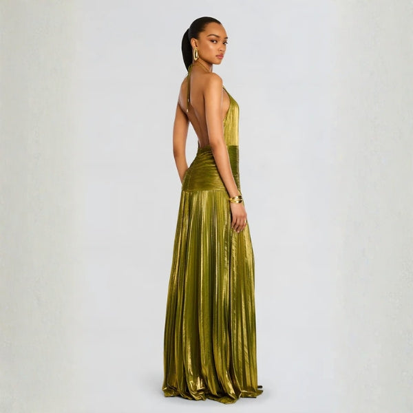 The Peridot Halter Maxi Dress