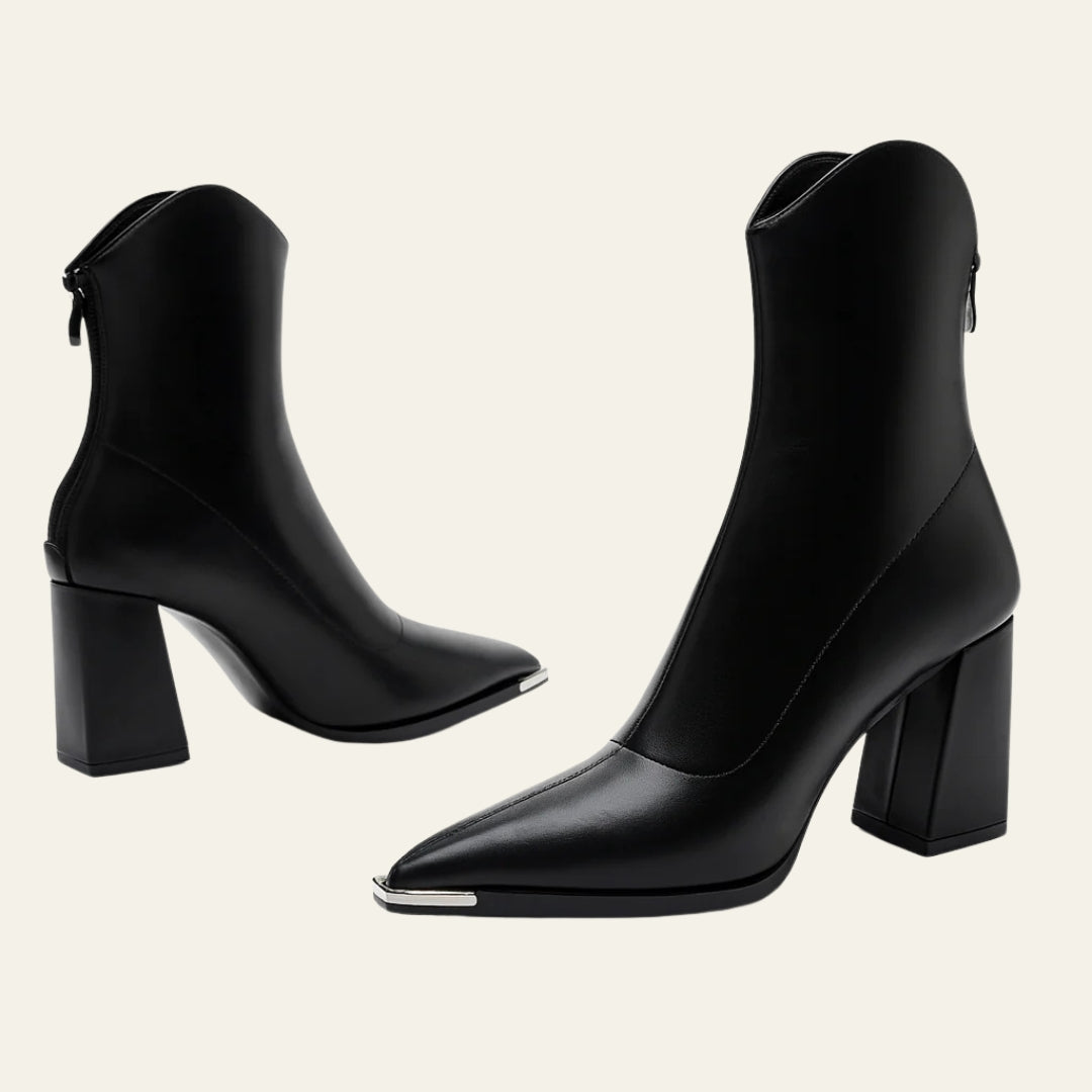 The Riviera Block-Heel Zip Ankle Boots