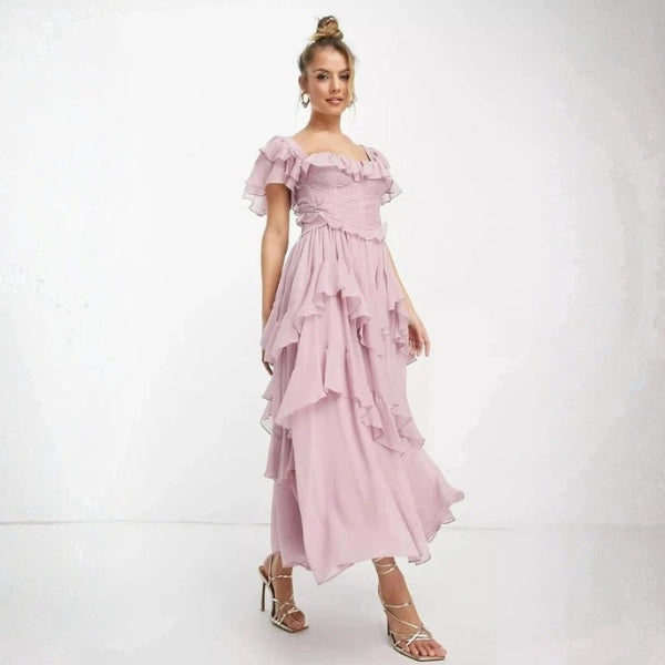 The Freyna Ruffle-Tiered Midi Set
