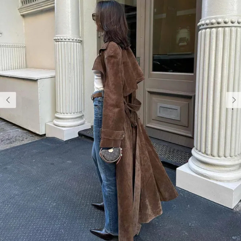 The Verona Suede Trench Coat
