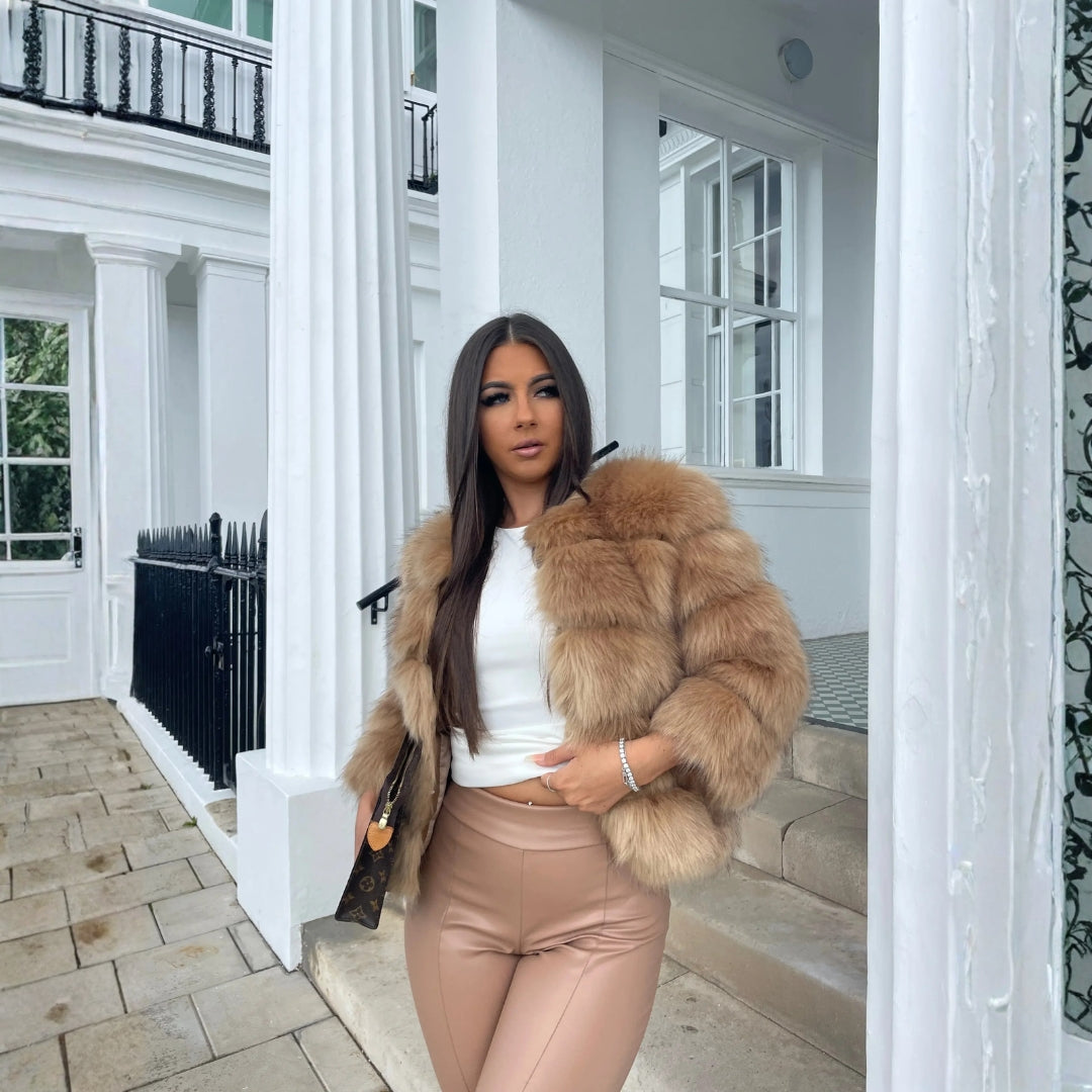 The Vienna Plush-Fur Cropped Jacket