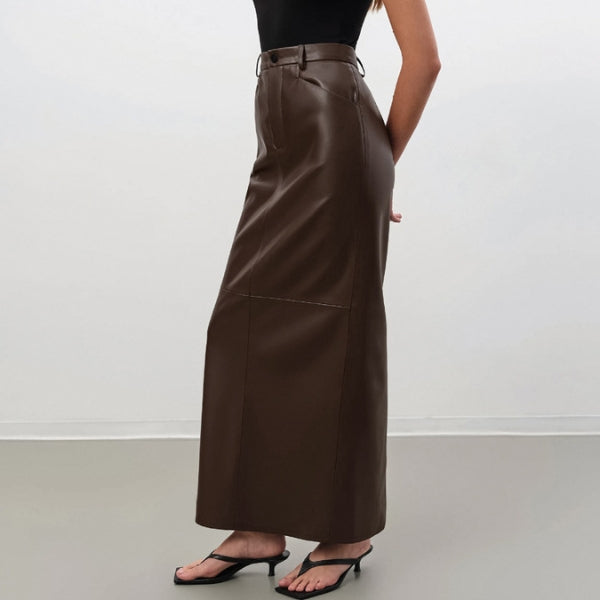 The Soho Leather Maxi Skirt